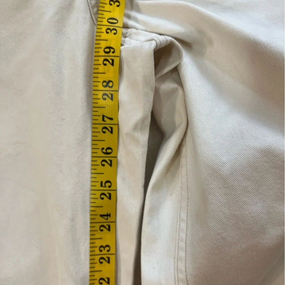 Duluth Trending Co Womens Ivory Wide Leg Baggy Cargo Pants Thick Cotton Sz 8